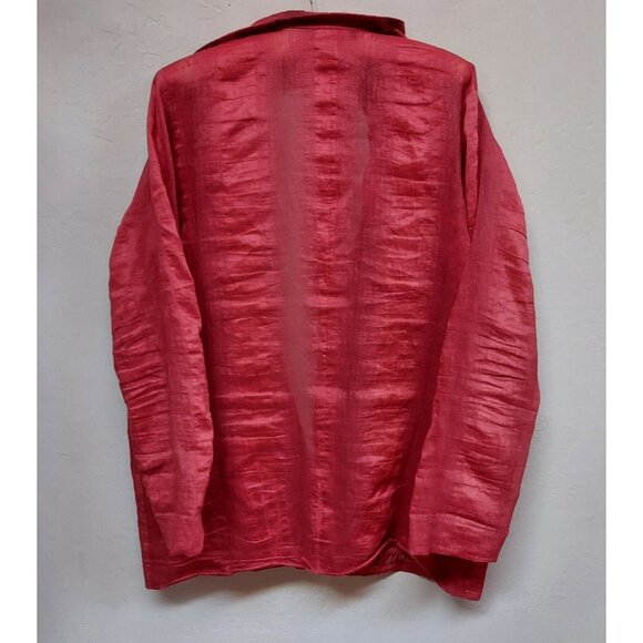 De Taille Womens 2-Piece Sleeveless Blouse With Long Sleeves Top Size Medium Red - Picture 2 of 12